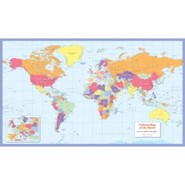 Colour Blind Friendly Political Wall Map of the World | Stanfords