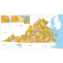 Virginia ZIP Code Map With Counties Standard Stanfords Virginia Zip Code Map With Counties Standard