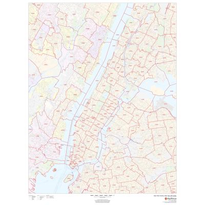 その他 Flashmaps New York New York City, New York ZIP Codes | Stanfords