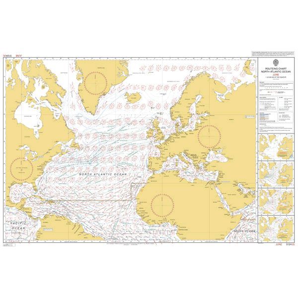 Ocean Routing Chart Admiralty Routeing Chart 5124(6) - N Atlantic - June | Stanfords