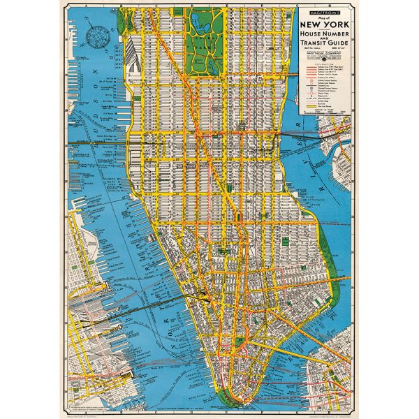 New York - Manhattan Hagstrom (c. 1945) Map Wrap | Stanfords