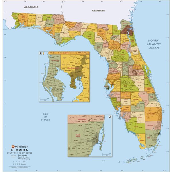 Spring Florida Zip Code Map Florida ZIP Code Map with Counties - Standard | Stanfords