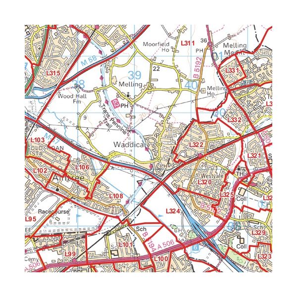 Liverpool - L - Postcode Wall Map | Stanfords