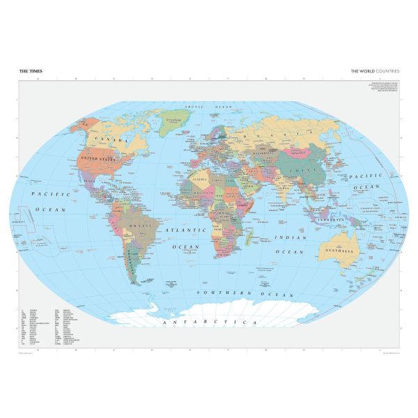 The Times Map of the World (Countries) | Stanfords