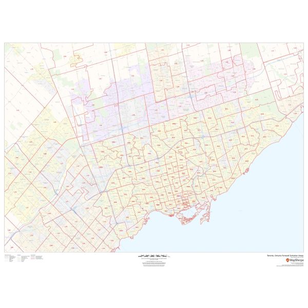 Toronto Ontario Postal Code Forward Sortation Areas Map Stanfords Toronto Ontario Postal Code Forward Sortation Areas 