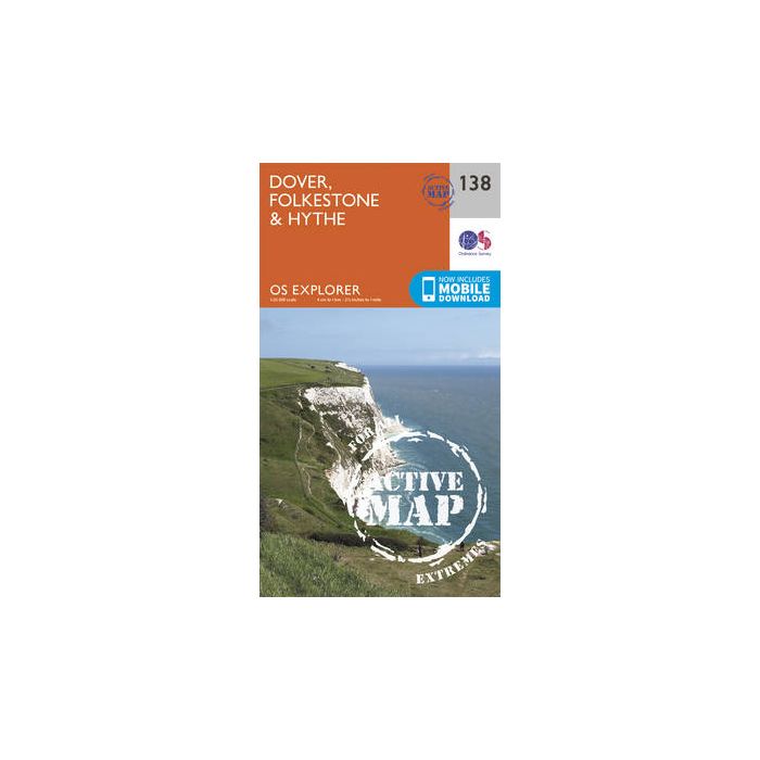 Dover, Folkestone Hythe OS Explorer Active Map 138 (waterproof