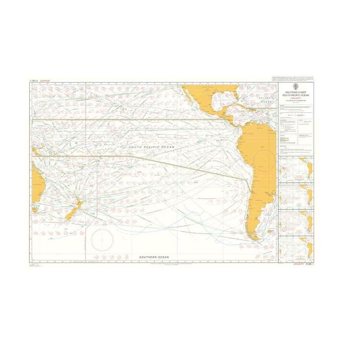Admiralty Routeing Chart 5128(1) - S Pacific - January | Stanfords