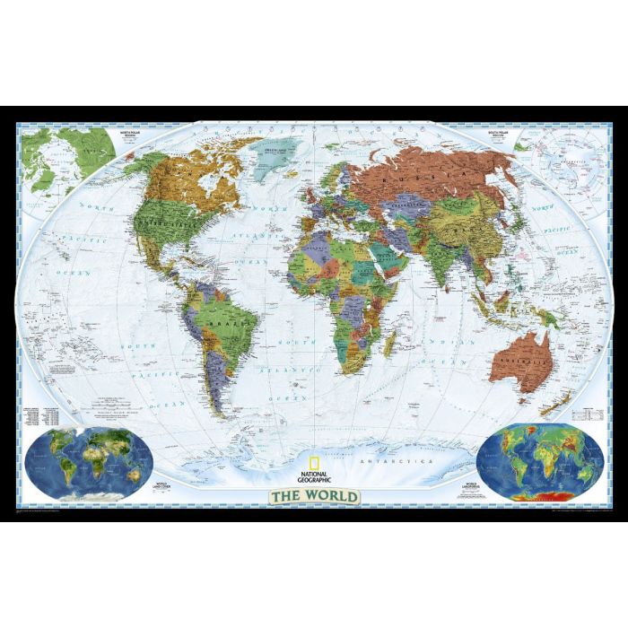 World 117 x 77 cm Decorator Encapsulated Wall Map | Stanfords