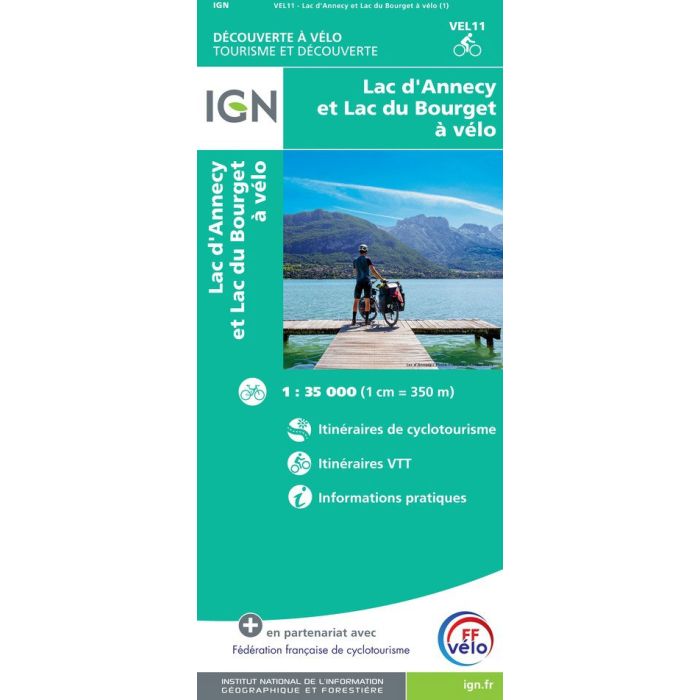 Lac d'Annecy and Lac du Bourget by Bike, France [VEL11] IGN TOP
