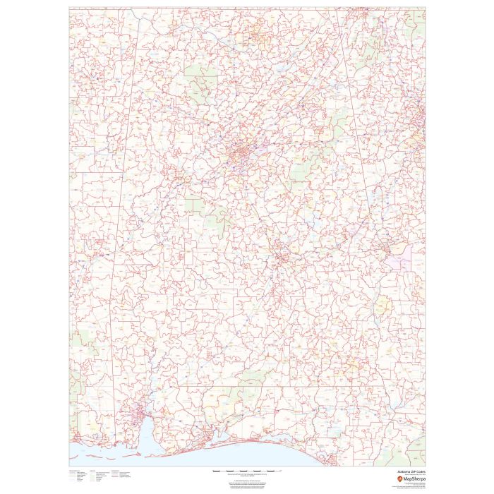 Alabama ZIP Code Map Stanfords Alabama Zip Code Map 