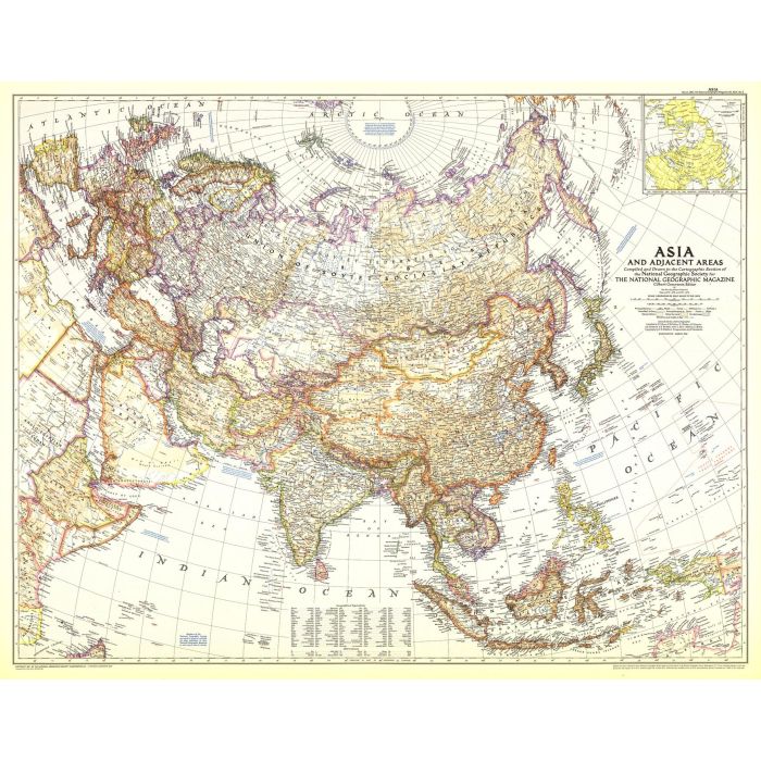 Asia and Adjacent Areas - Published 1951 | Stanfords