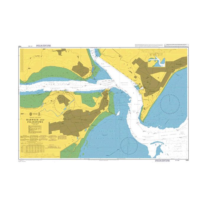 Admiralty Chart 1491 Harwich and Felixstowe Stanfords