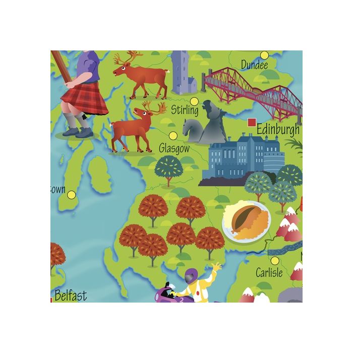 World Map Poster For Kids | Large Educational World Map | Illustrated Wall Map Poster With Countries And Flags | Children Room Poster Decor