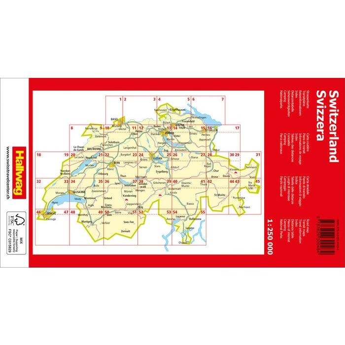 Switzerland | Hallwag Touring Road Atlas | 1:250,000 | Stanfords