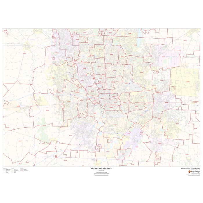 Franklin County, Ohio ZIP Codes Stanfords