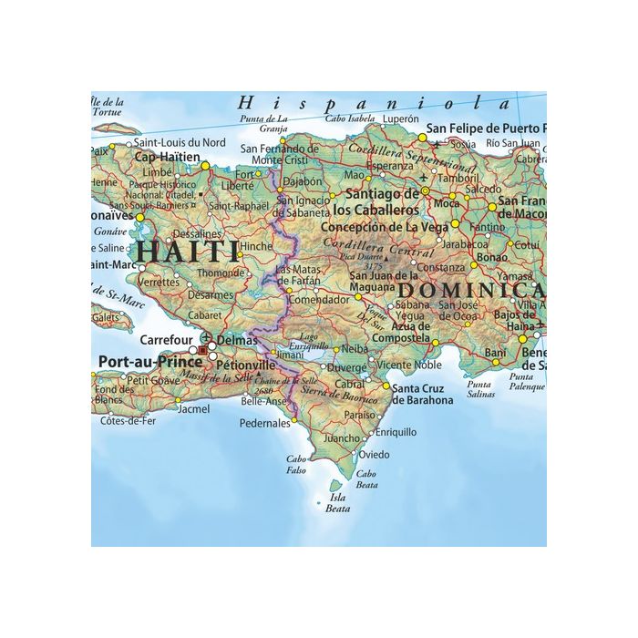 Haiti & The Dominican Republic Laminated Wall Map (MSH