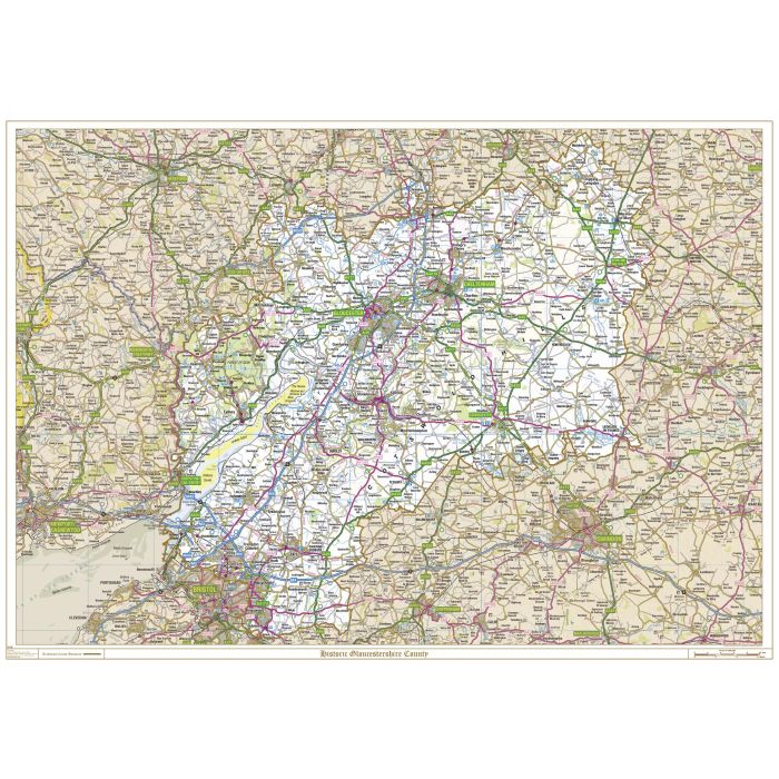 Historic Gloucestershire County Map | Stanfords