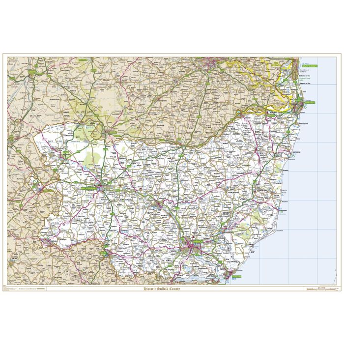 Historic Suffolk County Map | Stanfords