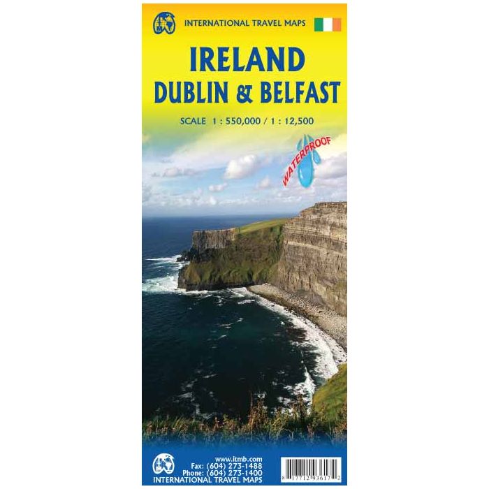 Ireland, Dublin & Belfast ITMB Travel Reference Map 1:550,000 / 1: ...