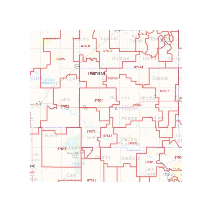 Kansas ZIP Code Map | Stanfords