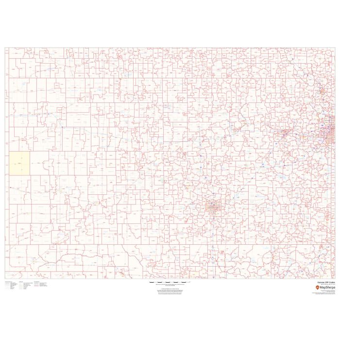 Mapmap様！専用ページ！ Kansas ZIP Code Map | Stanfords