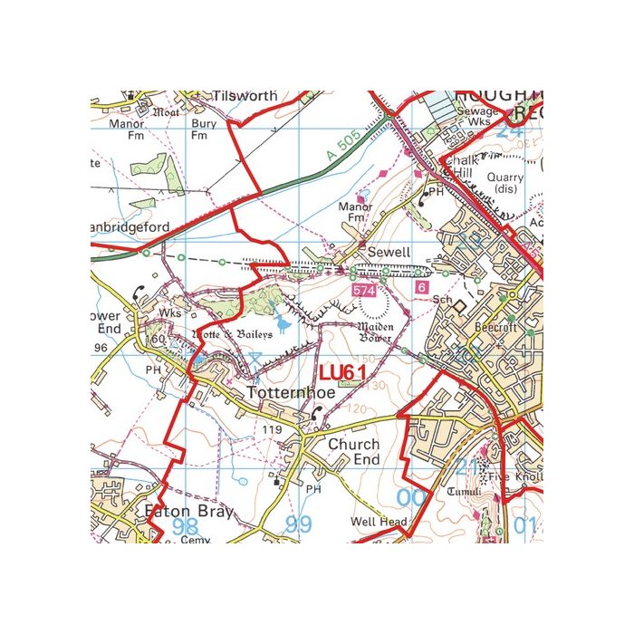 Lu27qa Postcode Luton - LU - Postcode Wall Map | Stanfords