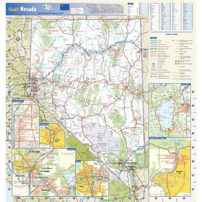 Nevada State Wall Map Stanfords