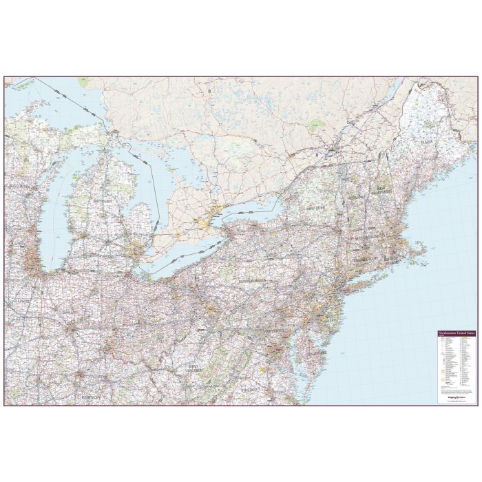 Northeastern United States Wall Map Stanfords Northeastern United States Wall Map