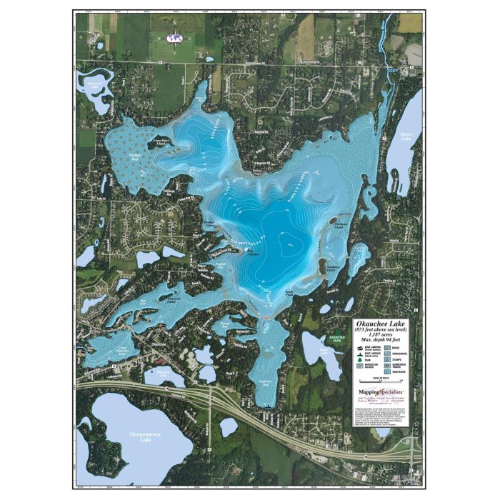 Okauchee Lake Map Stanfords