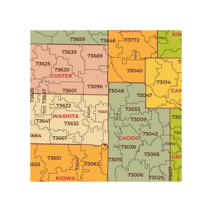 Montana ZIP Code Map with Counties - Standard | Stanfords