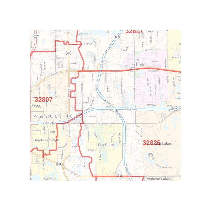 Orange County, Florida ZIP Codes Map | Stanfords