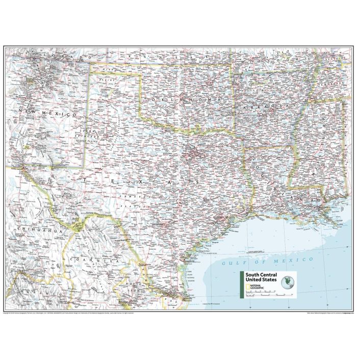 South Central U.S. - Atlas of the World, 11th Edition Map | Stanfords