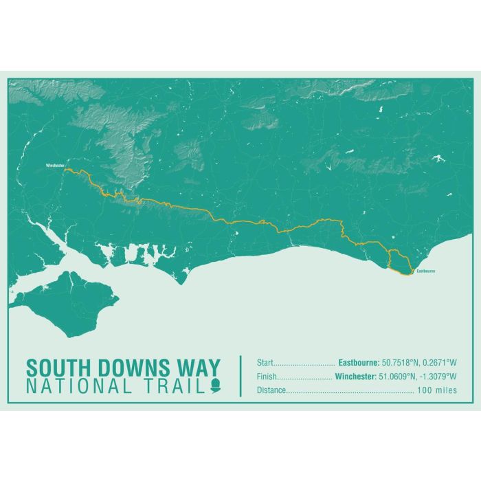 South Downs Way National Trail Map Print Map | Stanfords