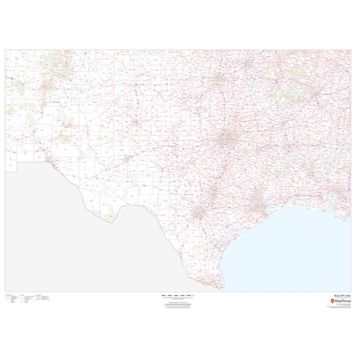 Greater San Antonio Metro Area Zip Code Map – Texas Map Store