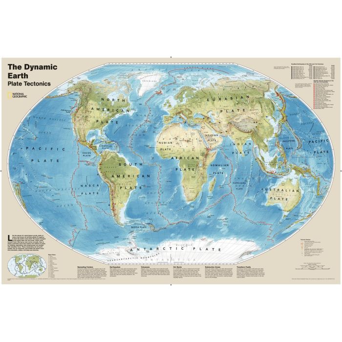 The Dynamic Earth, Plate Tectonics Map | Stanfords
