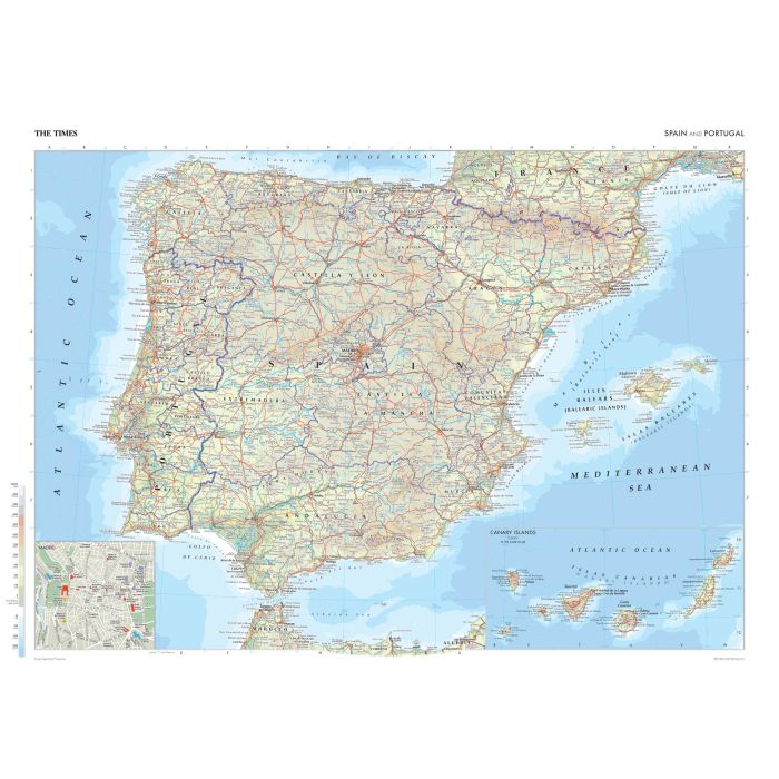The Times Map of Spain and Portugal Stanfords