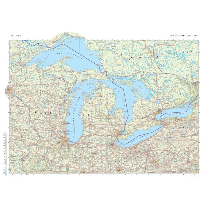 The Times Map Of The Great Lakes United States Stanfords The Times Map Of The Great Lakes United States 