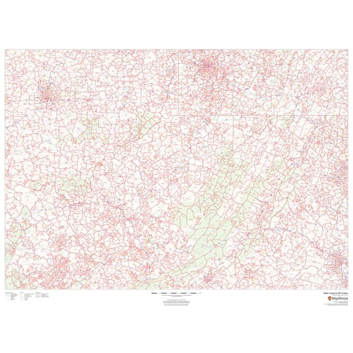 West Virginia ZIP Code Map Stanfords