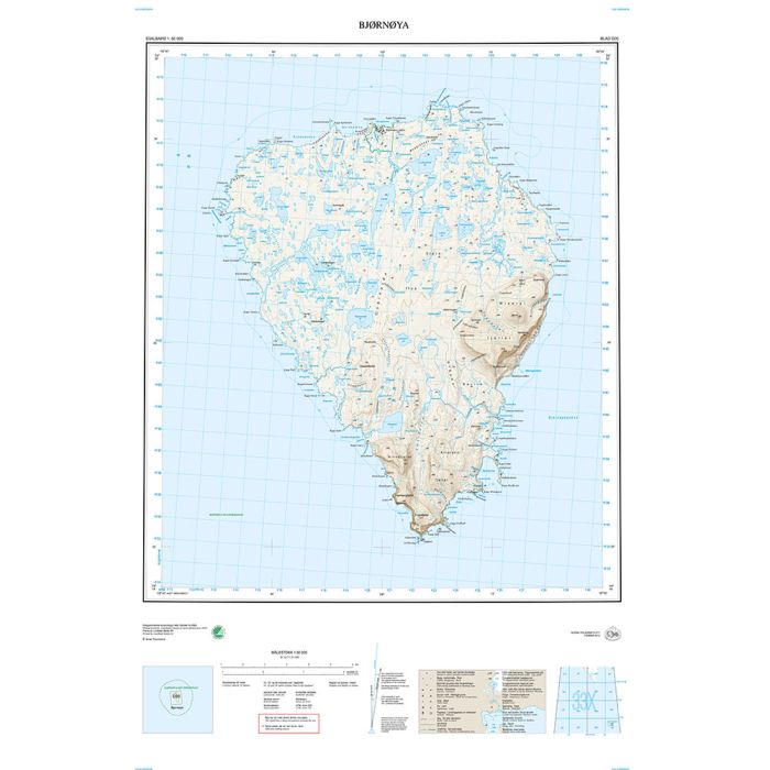 Bjørnøya (D20) • Norsk Polarinstitutt 1:100,000 Topographic Map | Stanfords