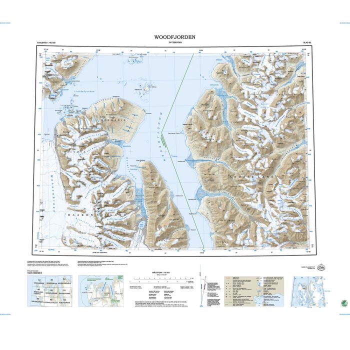 Woodfjorden - B5 Norsk Polarinstitutt Svalbard Spitzbergen 1:100,000 ...