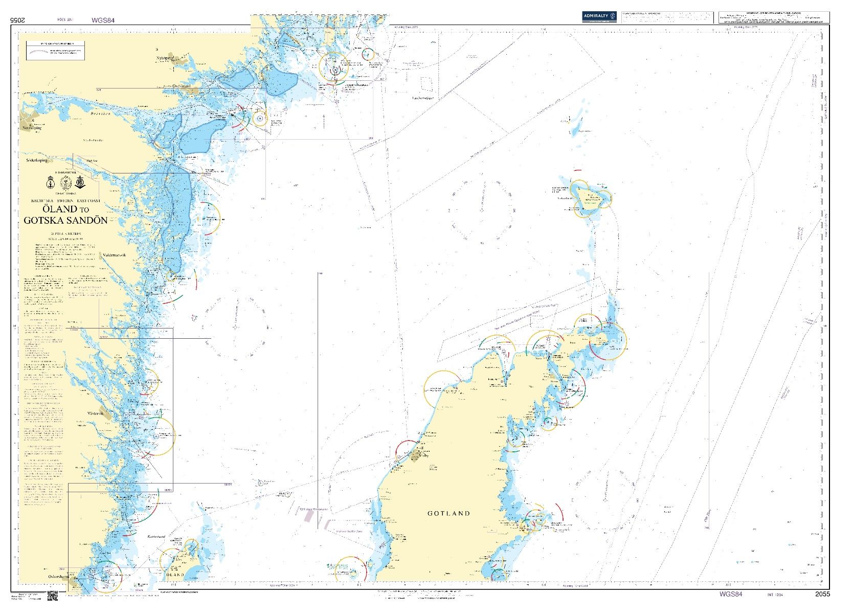 Admiralty Chart 2055 - Oland to Gotska Sandon | Stanfords