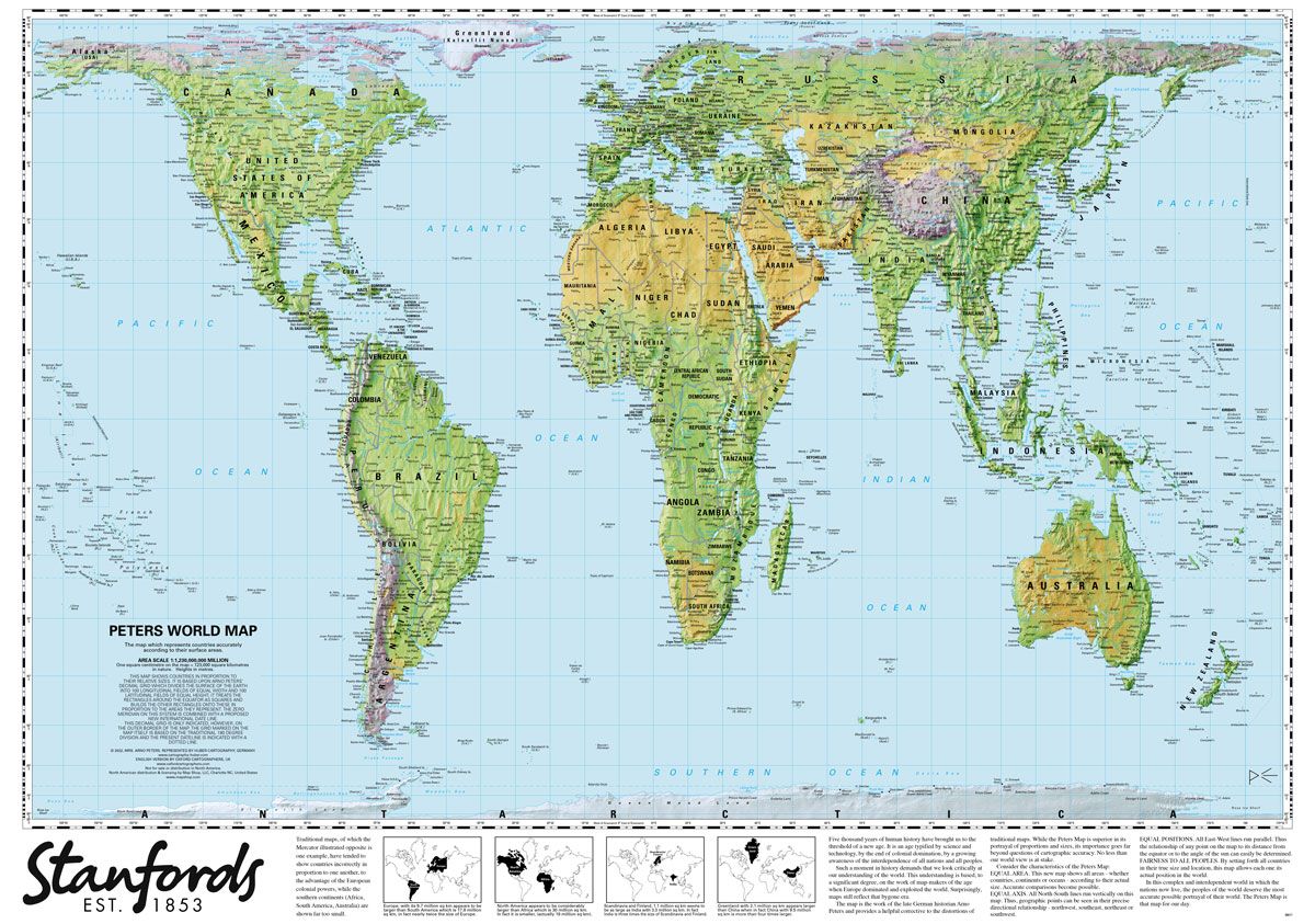 Physical Projection Peters Projection Map World Maps: Mercator, Goode, Robinson, Peters