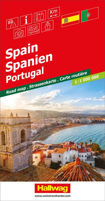 Spain - Portugal | Hallwag Road Map | 1:1,000,000 | Stanfords