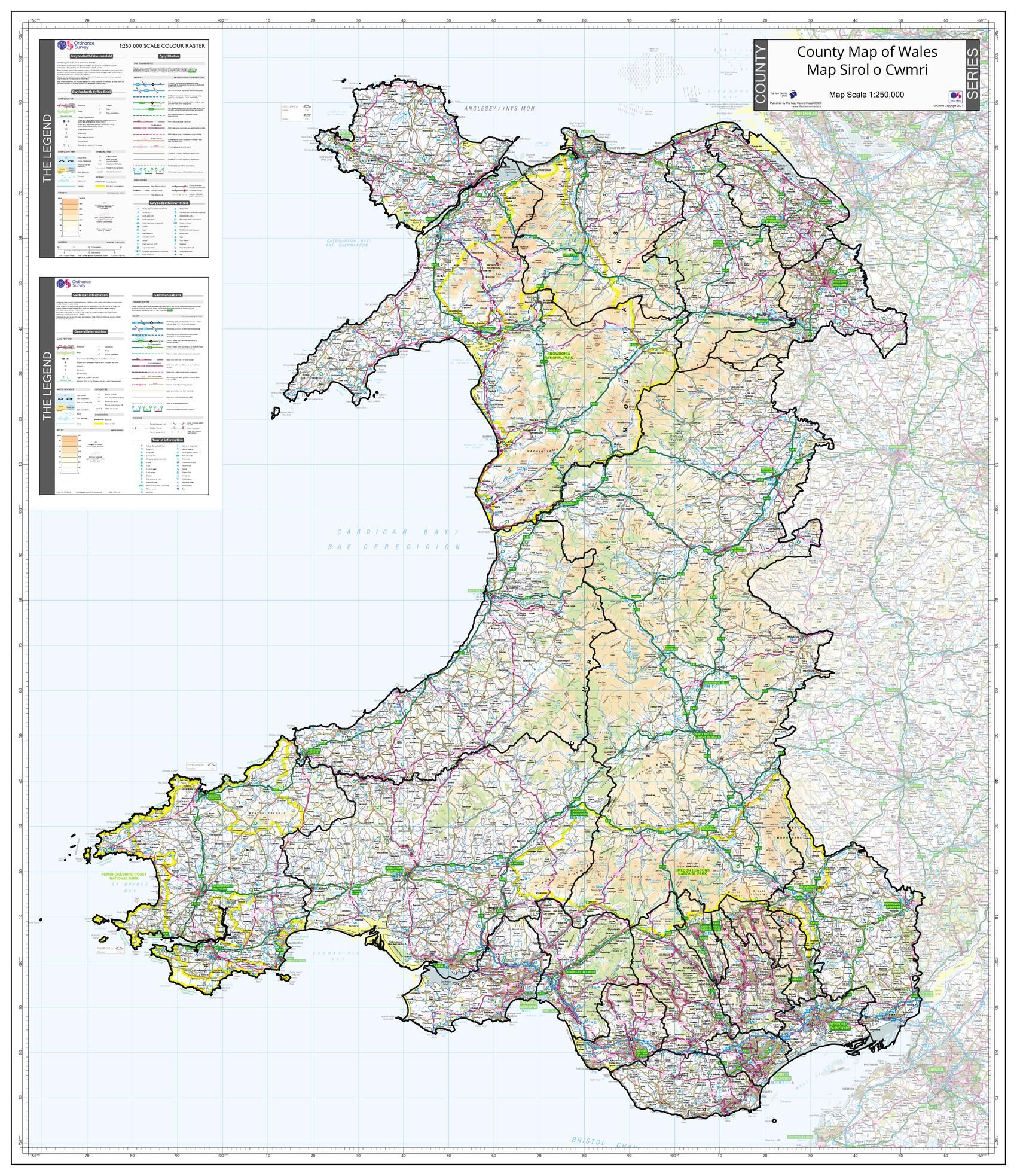 County Map of Wales | Stanfords for Free Printable Map Of Wales